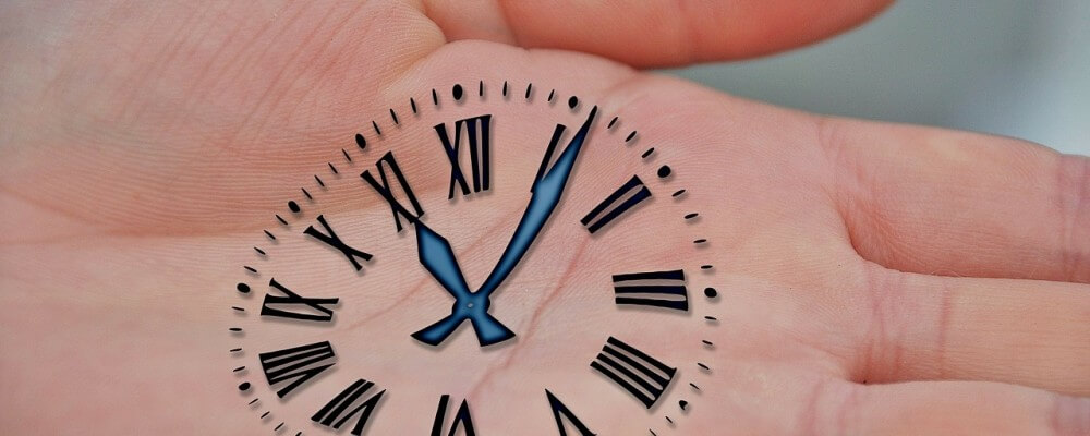 Clock on a hand