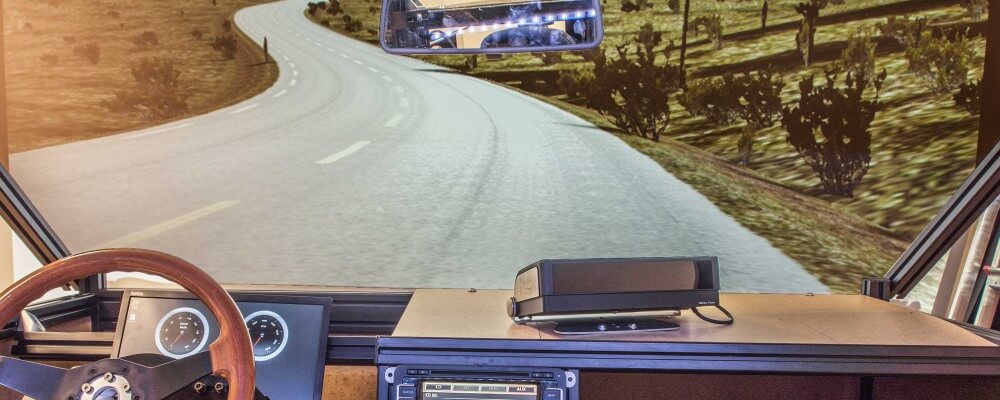 Driving simulation environment including the driving